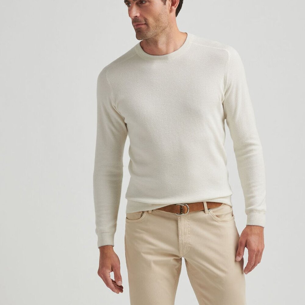 Peter Millar - Voyager Cashmere-Silk Saddle Crew Sweater (L)